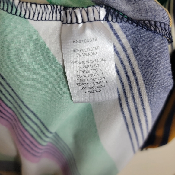 Allison Brittney Green Multicolor Striped Dress Sz XL - Picture 5 of 8